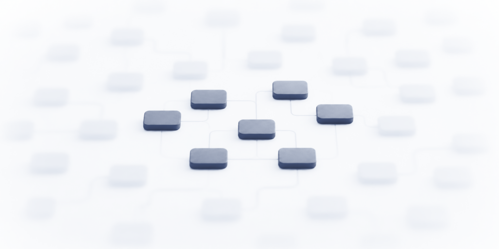 A field of faint identical blocks with a small group of them dark and sharply in focus